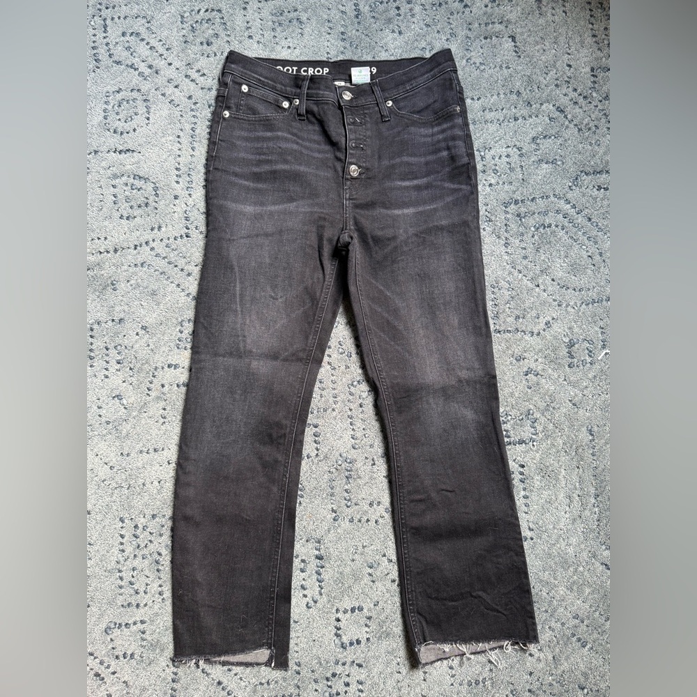 J. Crew - 29- 9” Billie Demi Boot Crop Black Jeans - Button Fly - NWOT